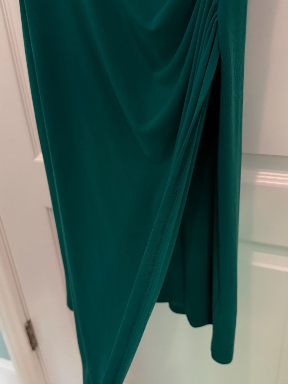 Lauren Ralph Lauren Emerald Green Ruched Sleeveless Dress Side Slit Women’s Sz 6 - Picture 4 of 8